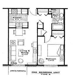 1 Bedroom Floor Plan - A