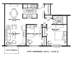 Two Bedroom Floor Plan - B