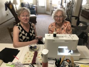 independent living residents sew masks for neighbors, deployed troops