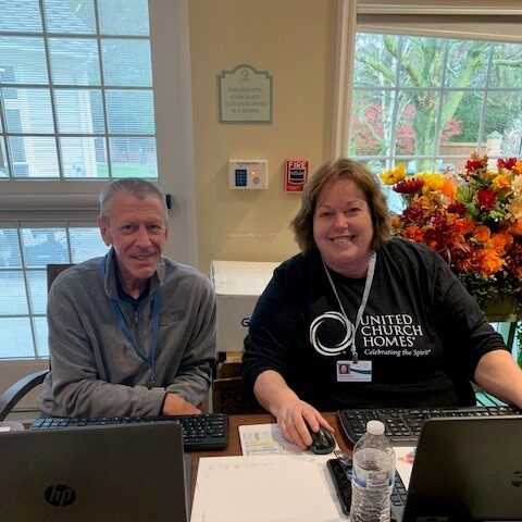 Carol Gordon and Phil Hartje at Parkvue Employee Giving Event