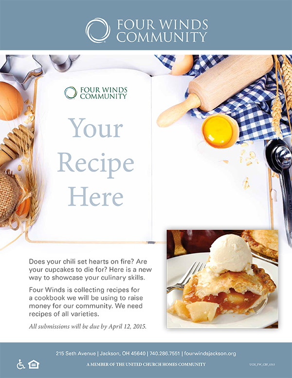 Four Winds Flyer to collect recipes to be added into a cookbook